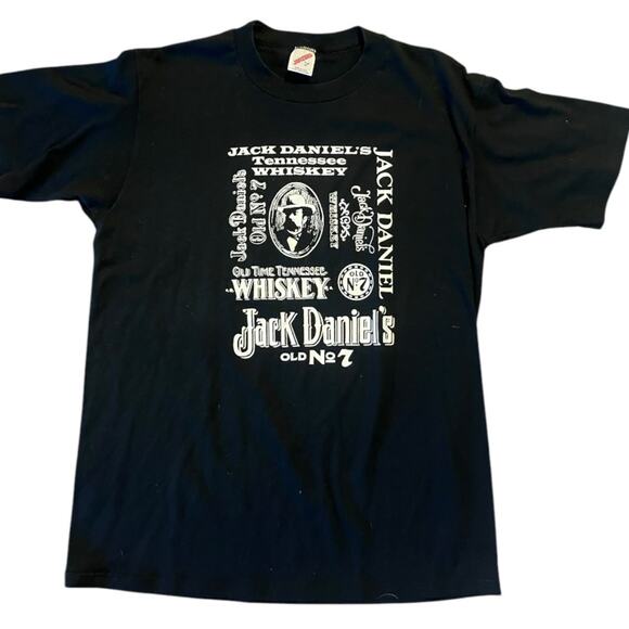 Vtg 90s Jack Daniels Tennessee Whisky No 7 Tee Size Large Retro Unisex Jerzees - Picture 1 of 4